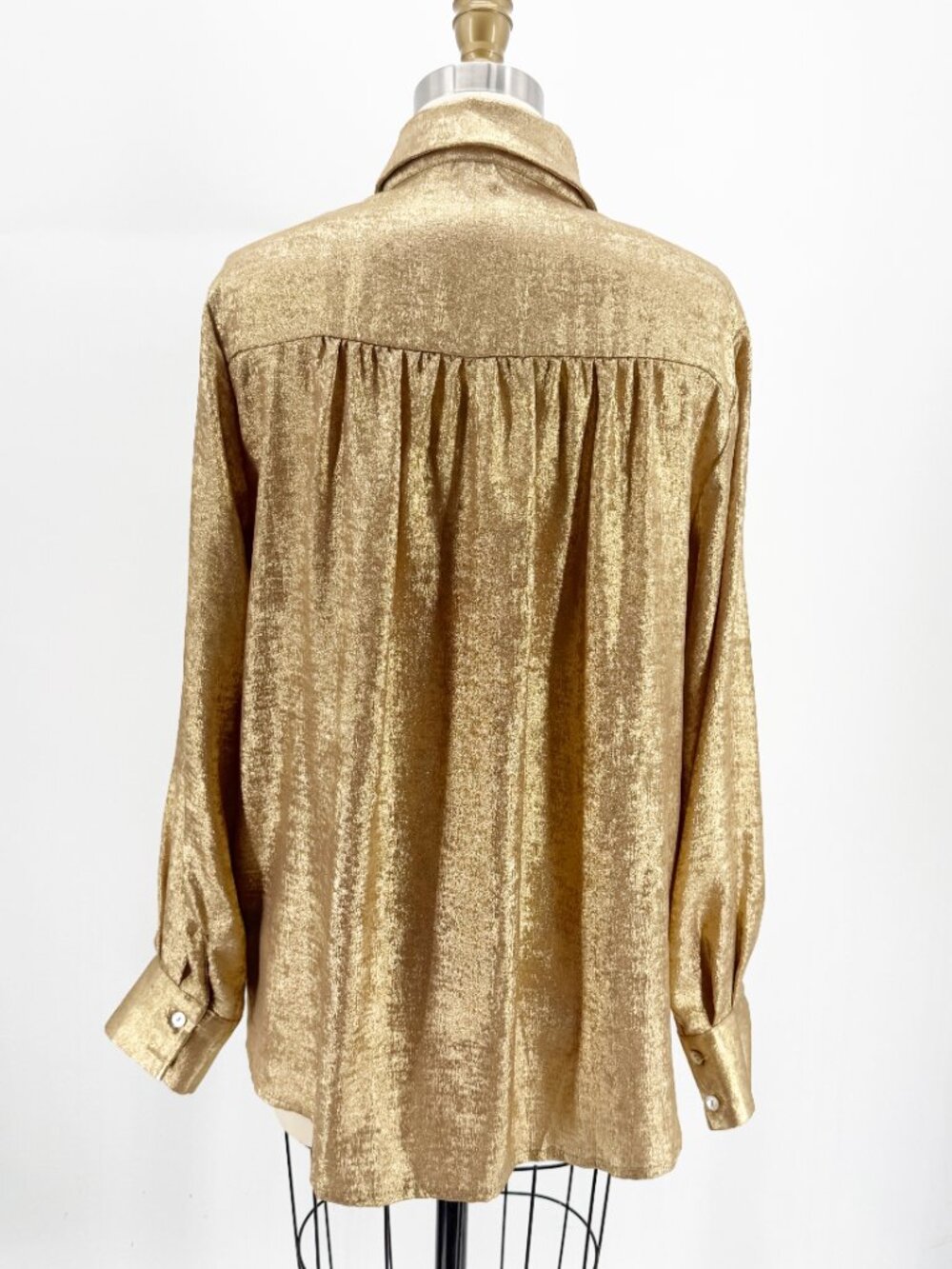 KAILIER Metallic Gold LSV Button-Down Shirt M - Picture 4 of 10